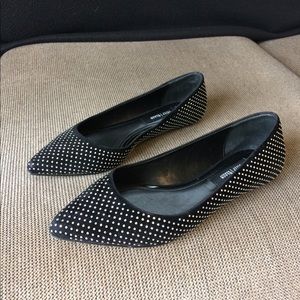 White House black market silver studded flats